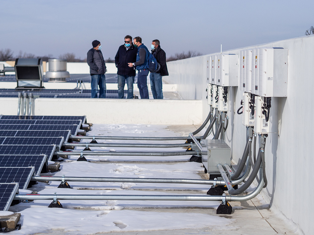 Commercial solar inverter installation