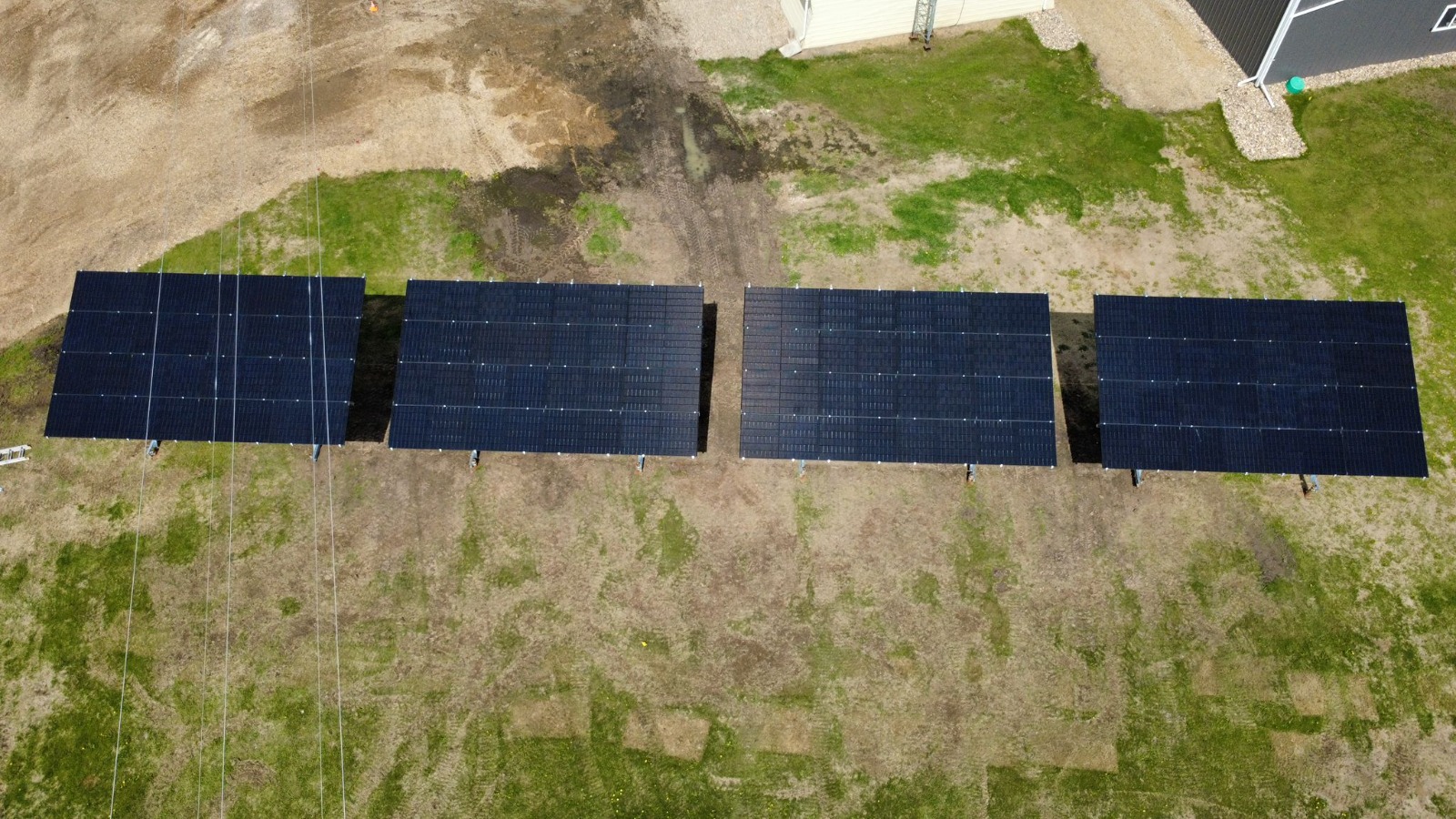 Commercial ground-mount solar array installed for a business in Alberta