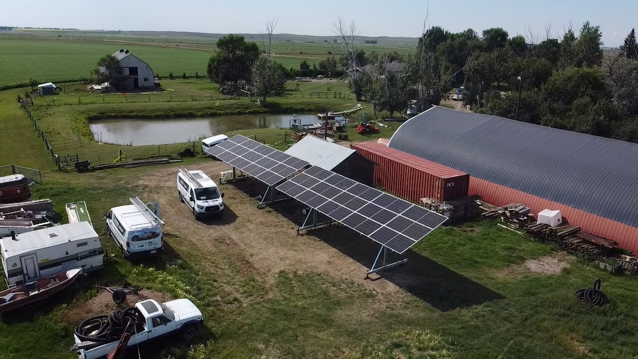 Commercial ground-mount solar and storage installation serving an Alberta business
